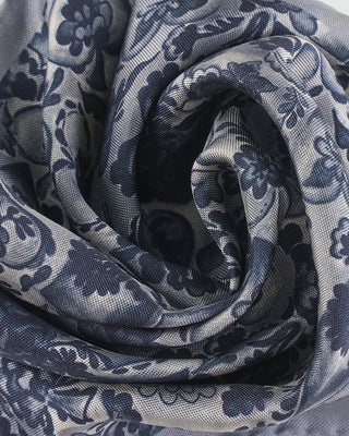 Eton Dark Blue Floral Silk Pocket Square Navy 302