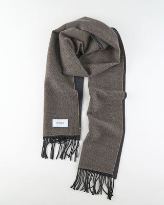 Eton Taupe Two Sided Merino Wool Scarf Taupe 27