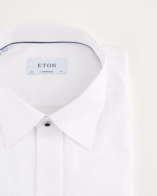 Eton White Fine Striped Bib Contemporary Evening Shirt White 2 1977