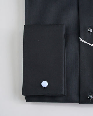 Eton Black Fine Striped Bib Contemporary Evening Shirt Black  1