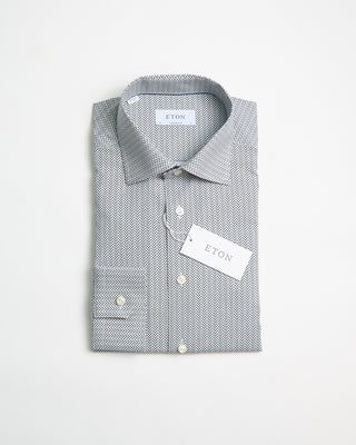 Eton Dark Grey Micro Dot Signature Poplin Contemporary Shirt Charcoal 0