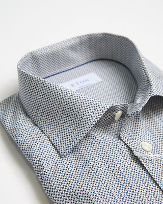 Eton Dark Grey Micro Dot Signature Poplin Contemporary Shirt Charcoal 0 2