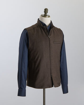 Eton Dark Brown Wool Flanell Vest Brown 2628