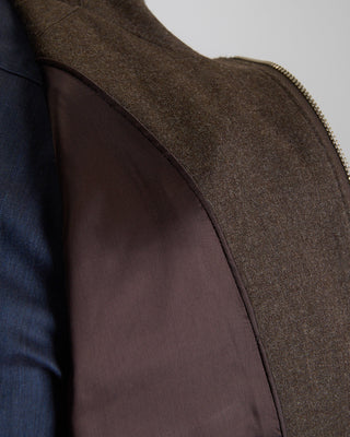 Eton Dark Brown Wool Flanell Vest Brown 2634