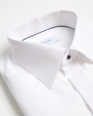 Eton White Fine Striped Bib Slim Evening Shirt White 0 2