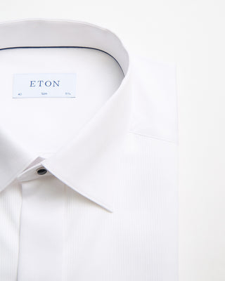 Eton White Fine Striped Bib Slim Evening Shirt White 0 3