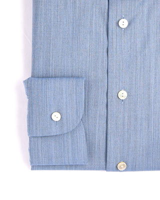 Eton Solid Merino Wide Spread Contempoary Shirt Blue 3920