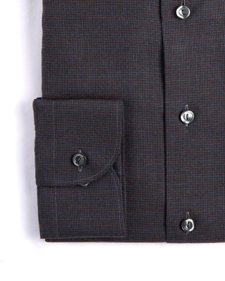 Eton Micro Check Flannel Contemporary Shirt Charcoal 3 4233