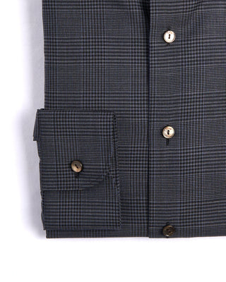Eton Check Merino Wide Spread Shirt   Contemporary Fit Gunmetal 3 4260