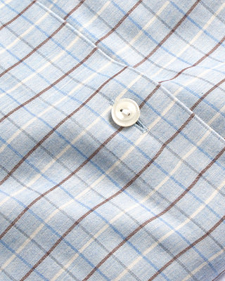Eton Contemporary Check Flannel Shirt Light Blue 1 4104