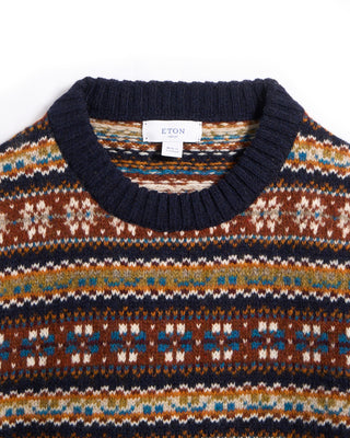 Eton Wool Fair Isle Sweater Multi 9 5425