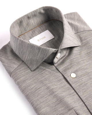 Eton Grey Merino Slim Jersey Shirt Grey 1 3994