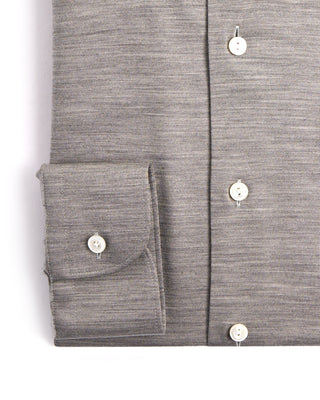 Eton Grey Merino Slim Jersey Shirt Grey 3900