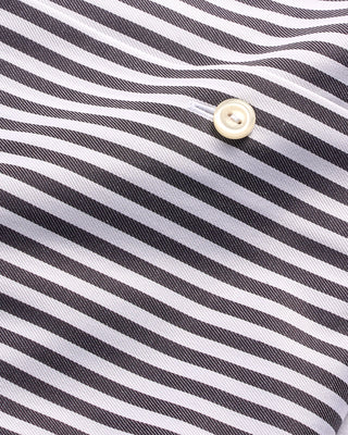 Eton Bengal Striped Slim Fit Twill Shirt Charcoal 4 4028