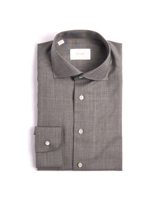 Eton Solid Merino Wide Spread Slim Fit Shirt Grey 1 3883
