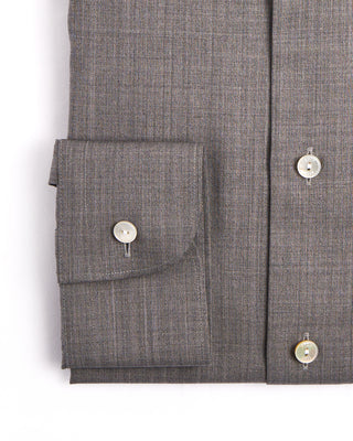 Eton Solid Merino Wide Spread Slim Fit Shirt Grey 2 3884