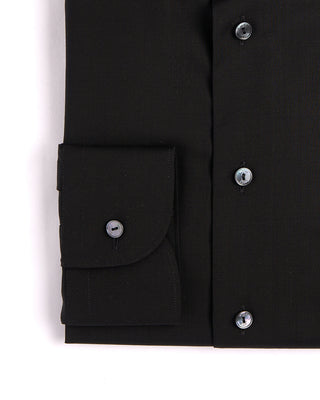 Eton Solid Merino Wide Spread Slim Fit Shirt Black 1 3966