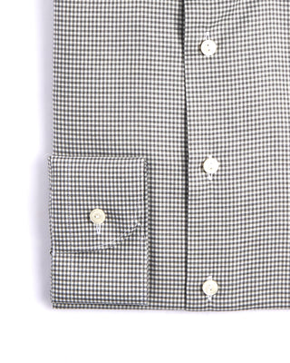 Eton Mini Check Contemporary Flannel Shirt Charcoal 2 4254