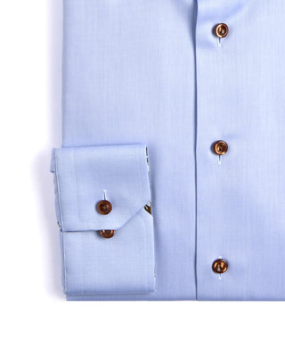 Eton Floral Effect Slim Fit Twill Shirt Light Blue 2 4238