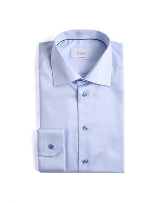 Eton Contemporary Cutaway Semi Solid Twill Shirt Light Blue 3 4271