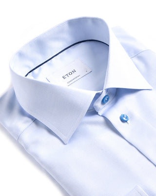 Eton Contemporary Cutaway Semi Solid Twill Shirt Light Blue 4119
