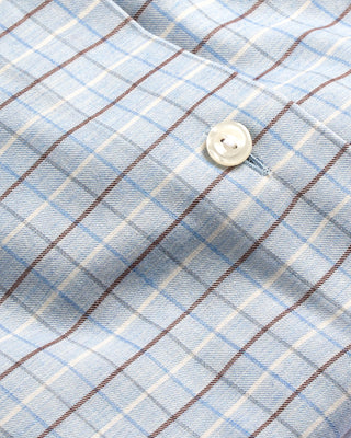 Eton Check Signature Flannel Slim Shirt Light Blue 1 4102