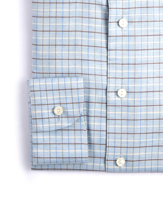 Eton Check Signature Flannel Slim Shirt Light Blue 2 4244