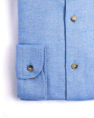 Eton Solid Flannel Casual Fit Shirt Blue 3962