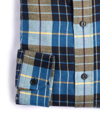 Eton Plaid Flannel Casual Fit Shirt Blue 3 4284