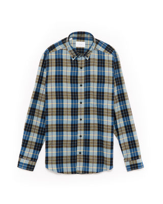 Eton Plaid Flannel Casual Fit Shirt Blue 5 4764