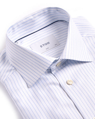 Eton Striped Slim Fit King Twill Shirt Cut Away Collar White 3 3998
