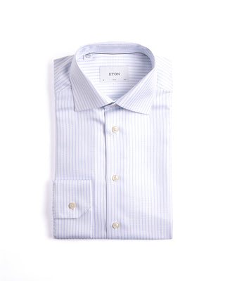 Eton Striped Slim Fit King Twill Shirt Cut Away Collar White 5 3896