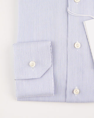 Eton Fine Striped Slim Fit Twill Shirt With Cut Away Collar Light Blue 4 2014