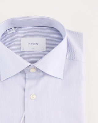 Eton Fine Striped Slim Fit Twill Shirt With Cut Away Collar Light Blue 7 2012