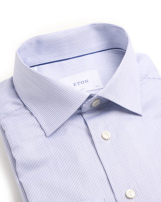 Eton Fine Striped Slim Fit Twill Shirt With Cut Away Collar Light Blue 3 6688