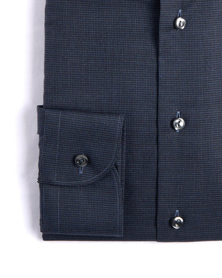 Eton Slim Micro Houndstooth Flannel Shirt Blue  Black 2 4234