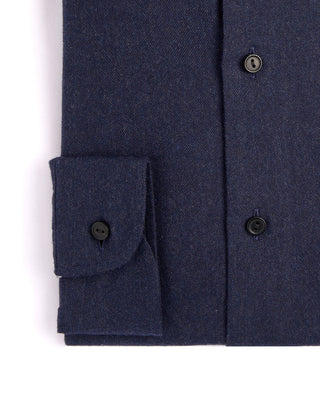 Eton Solid Flannel Casual Fit Shirt Navy 2 3927