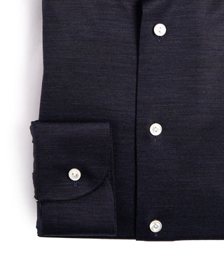 Eton Navy Blue Merino Slim Jersey Shirt Navy 3906