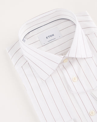 Eton Pin Striped Twill Contemorary Shirt White 2011