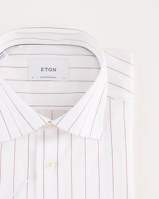 Eton Pin Striped Twill Contemorary Shirt White 2 2009