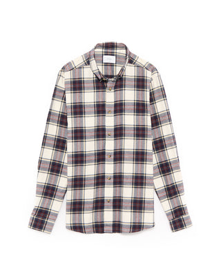 Eton Plaid Flannel Casual Fit Shirt Navy 16 4748