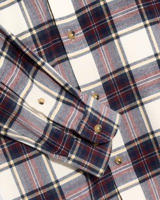 Eton Plaid Flannel Casual Fit Shirt Navy 19 4750