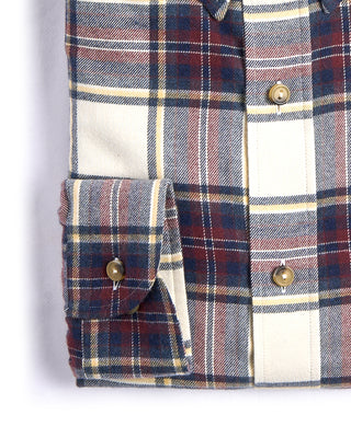 Eton Plaid Flannel Casual Fit Shirt Navy 3 4257