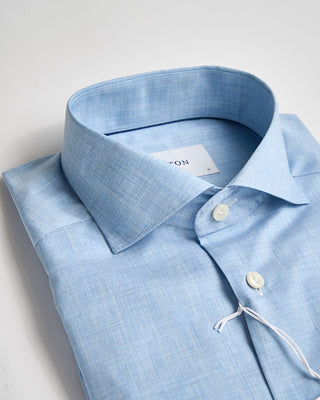 Eton Solid Fine Twill Slim Shirt Light Blue 1035438