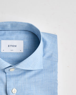 Eton Solid Fine Twill Slim Shirt Light Blue 1075437