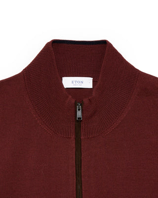 Eton Quarter Zip Sweater Burgundy 12 4920