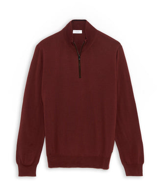 Eton Quarter Zip Sweater Burgundy 31 4919