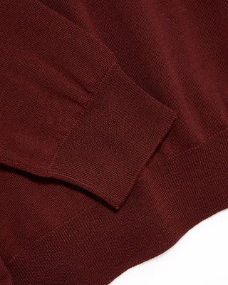 Eton Quarter Zip Sweater Burgundy 7 4915