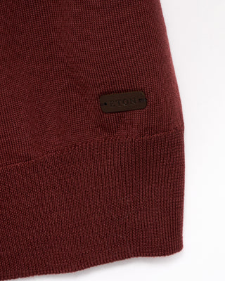 Eton Quarter Zip Sweater Burgundy 9 4916