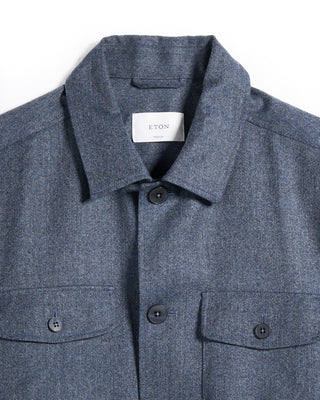 Eton Active Wool Four Pocket Overshirt Blue 7 5975